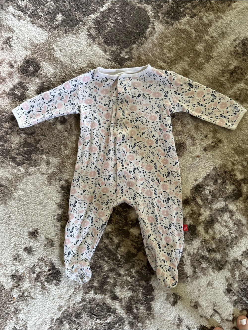 Magnetic Me Pink & White Floral Footed One-Piece